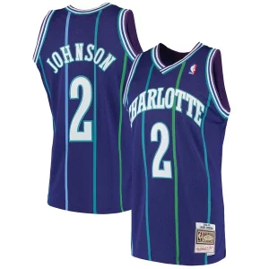Raffinato Larry Johnson Charlotte Hornets 1994/95 Hardwood Classics Swingman Jersey Purple