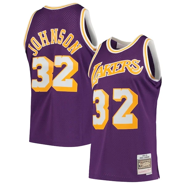 Raffinato Magic Johnson Los Angeles Lakers 1984/85 Hardwood Classics Swingman Jersey Purple/Gold