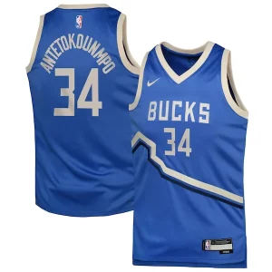 Raffinato Trendy Giannis Antetokounmpo Milwaukee Bucks Nike Youth 2024/25 Swingman Player Jersey City Edition Royal