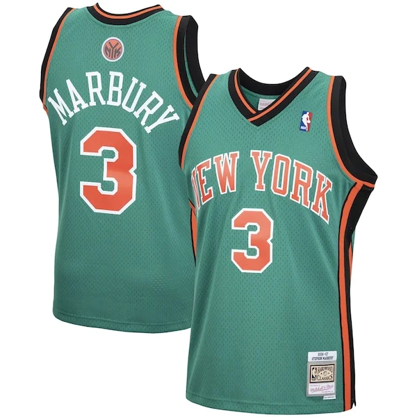 Resistente Carino Stephon Marbury New York Knicks 2001/02 Hardwood Classics Swingman Jersey Green