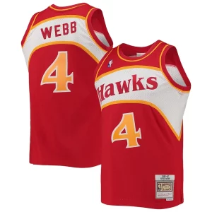 Resistente Cool Accattivante Spud Webb Atlanta Hawks Hardwood Classics Swingman Jersey Red