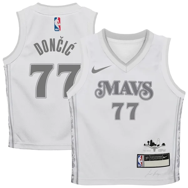 Resistente Cool Luka Dončić Dallas Mavericks Nike Preschool 2024/25 Swingman Player Jersey City Edition White