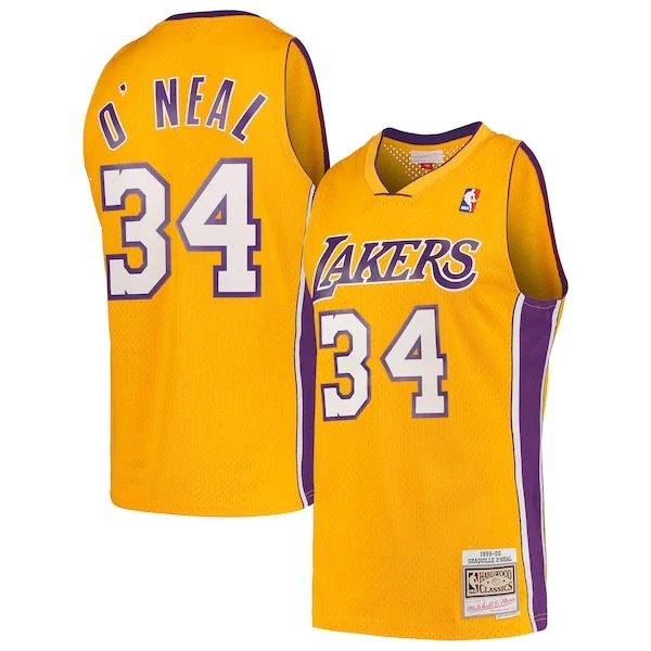 Resistente Fantastico Shaquille O'Neal Los Angeles Lakers Hardwood Classics Swingman Jersey Gold
