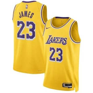 Resistente LeBron James Los Angeles Lakers Nike Unisex Swingman Jersey Icon Edition Gold/White