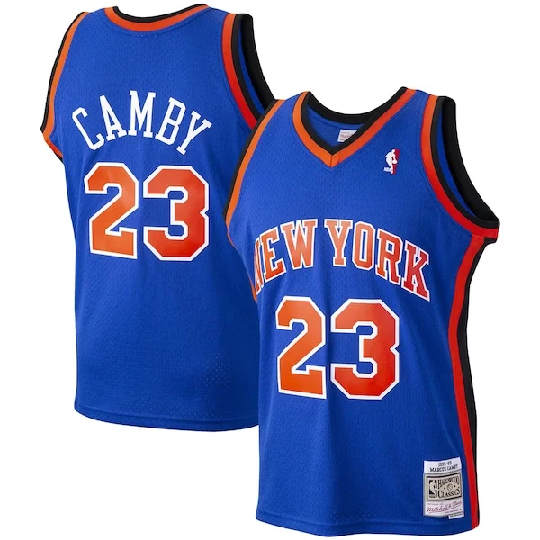 Resistente Ottimo Marcus Camby New York Knicks 1998/99 Hardwood Classics Swingman Jersey Blue