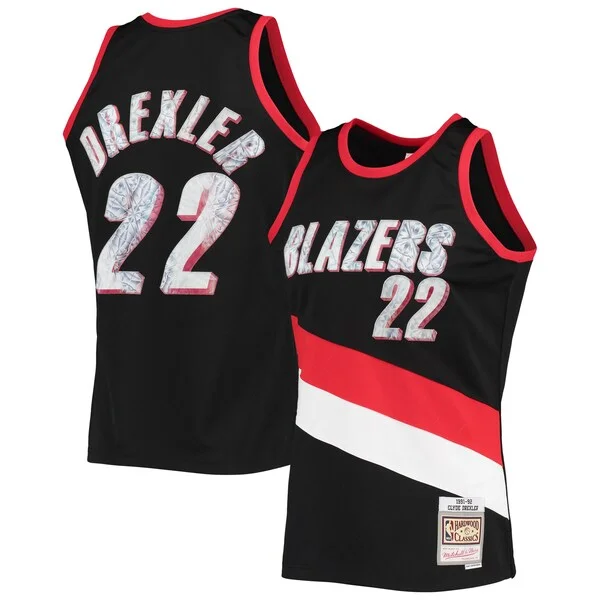 Resistente Prestigioso Accattivante Clyde Drexler Portland Trail Blazers 1991/92 Hardwood Classics NBA 75th Anniversary Diamond Swingman Jersey Black