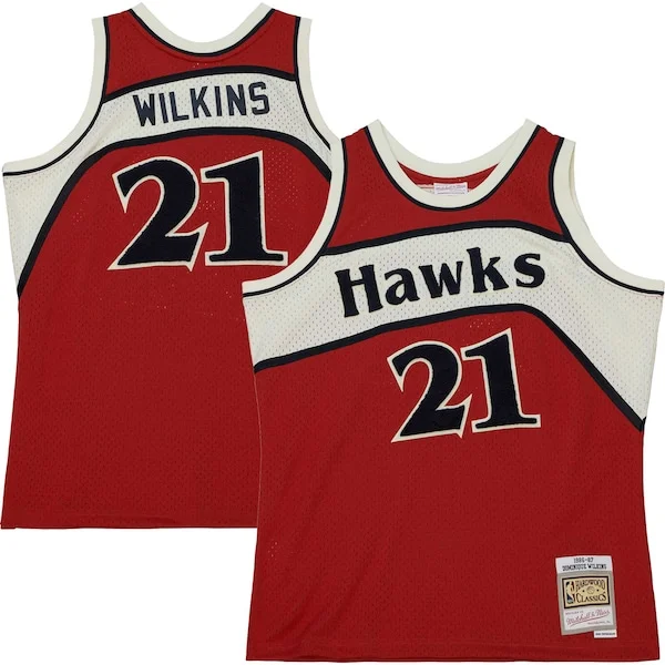 Resistente Sofisticato Eccezionale Dominique Wilkins Atlanta Hawks 1986/87 Hardwood Classics Off Court Swingman Jersey Red
