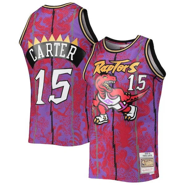 Resistente Vince Carter Toronto Raptors Hardwood Classics 1998/99 Lunar New Year Swingman Jersey Purple