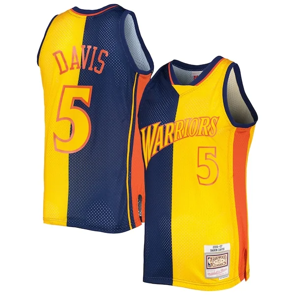 Robusto Baron Davis Golden State Warriors Hardwood Classics 2006/07 Split Swingman Jersey Navy/Gold