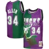 Robusto Carino Lussuoso Ray Allen Milwaukee Bucks Hardwood Classics 1996/97 Split Swingman Jersey Green/Purple