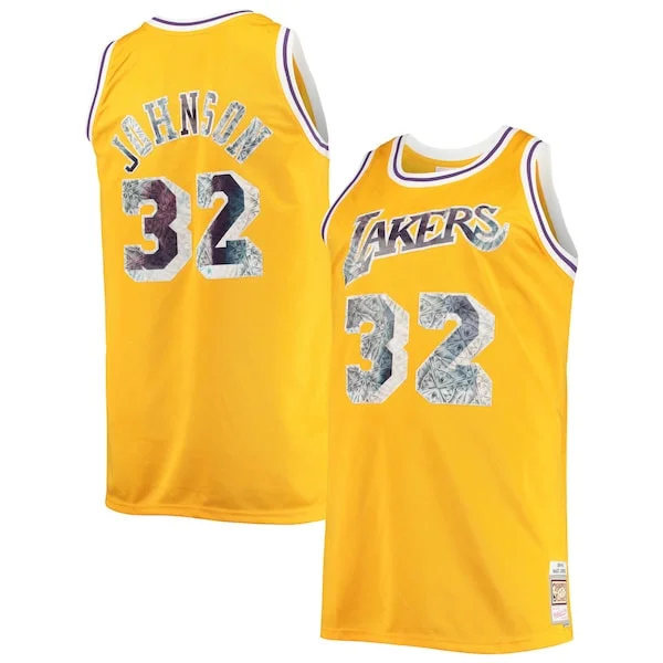 Robusto Magnifico Magic Johnson Los Angeles Lakers Big & Tall 1984/85 NBA 75th Anniversary Diamond Swingman Jersey Gold