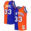 Robusto Patrick Ewing New York Knicks Hardwood Classics 1991/92 Split Swingman Jersey Blue/Orange