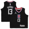 Robusto Paul George LA Clippers Jordan Brand Toddler 2020/21 Jersey Black Statement Edition