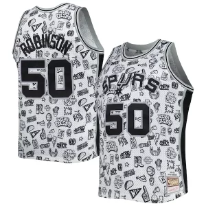 Robusto Sofisticato Attraente David Robinson San Antonio Spurs 1998/99 Hardwood Classics Doodle Swingman Player Jersey White