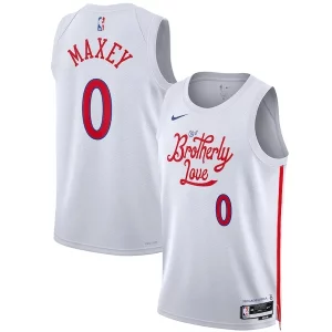 Robusto Trendy Tyrese Maxey Philadelphia 76ers Nike Unisex 2022/23 Swingman Jersey City Edition White