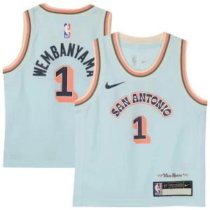 Moderno Classico Prestigioso Victor Wembanyama San Antonio Spurs Nike Preschool 2024/25 Swingman Player Jersey City Edition Light Blue
