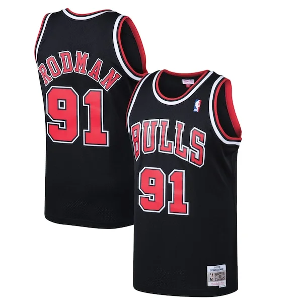 Sofisticato Comodo Cool Dennis Rodman Chicago Bulls 1997/98 Hardwood Classics Swingman Jersey Black
