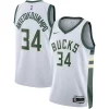 Sofisticato Giannis Antetokounmpo Milwaukee Bucks Nike Unisex Swingman Jersey Association Edition White/Hunter Green
