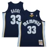 Sofisticato Marc Gasol Memphis Grizzlies 2008/09 Hardwood Classics Swingman Throwback Jersey Navy