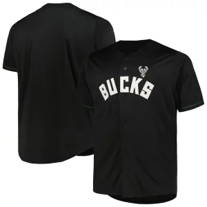 Sofisticato Milwaukee Bucks Profile Big & Tall Pop Jersey Black