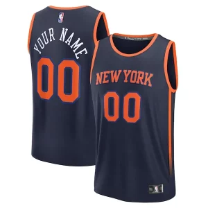 Bellissimo New York Knicks Custom Fast Break Jersey Navy Statement Edition