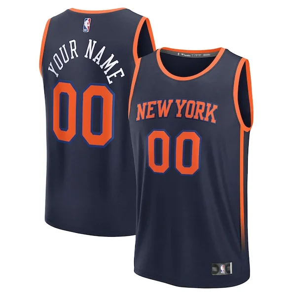 Bellissimo New York Knicks Custom Fast Break Jersey Navy Statement Edition