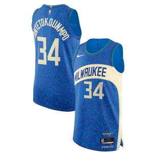Sofisticato Nike Giannis Antetokounmpo Milwaukee Bucks Authentic Jersey City Edition Blue