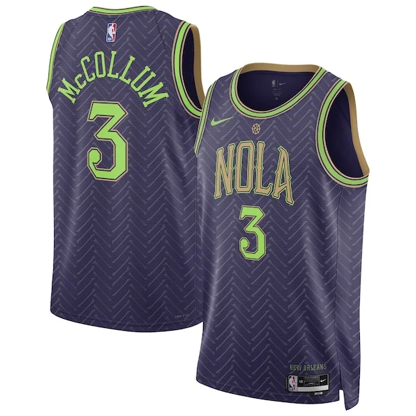 Sofisticato Resistente CJ McCollum New Orleans Pelicans Nike Unisex 2024/25 Swingman Player Jersey City Edition Purple