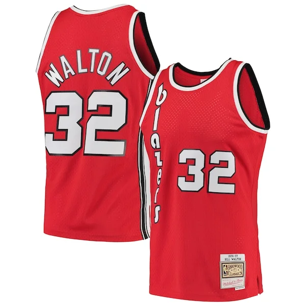 Splendido Attraente Bill Walton Portland Trail Blazers 1976/77 Hardwood Classics Swingman Jersey Red