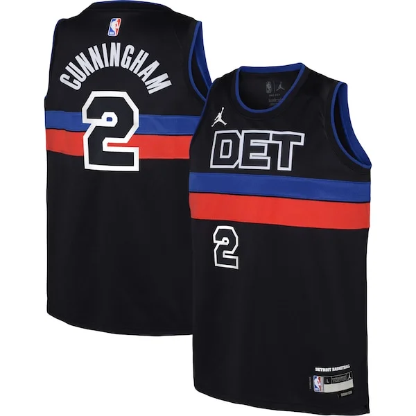 Splendido Gorgeous Prestigioso Cade Cunningham Detroit Pistons Jordan Brand Youth Swingman Jersey Statement Edition Black
