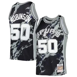 Splendido Incantevole David Robinson San Antonio Spurs 1998/99 Hardwood Classics Marble Swingman Jersey Black