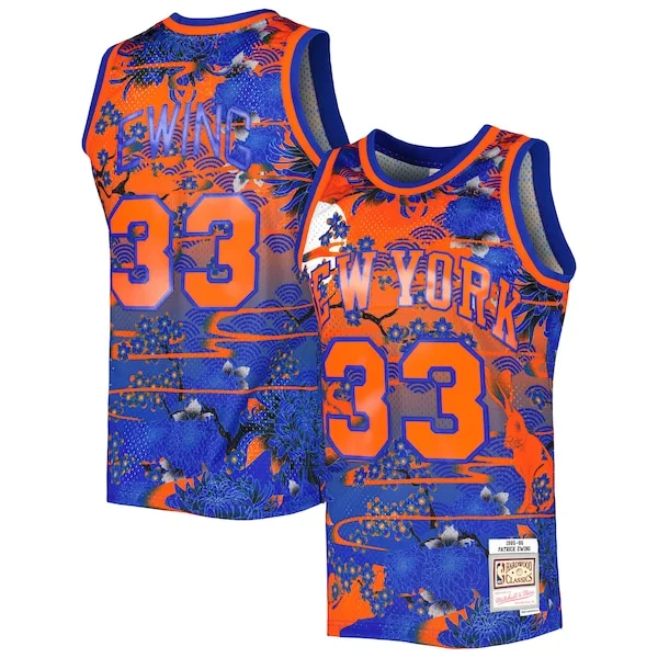Splendido Incantevole Patrick Ewing New York Knicks 1985/86 Hardwood Classics Lunar New Year Swingman Jersey Blue