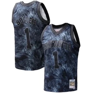 Splendido Muggsy Bogues Charlotte Hornets Hardwood Classics 1992/93 Tie Dye Swingman Jersey Black