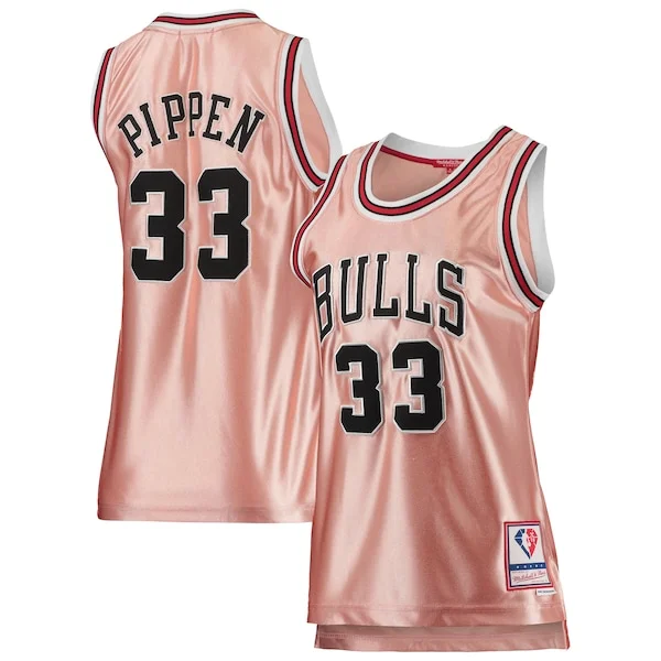 Splendido Robusto Classico Scottie Pippen Chicago Bulls Women's 75th Anniversary Rose Gold 1997 Swingman Jersey Pink