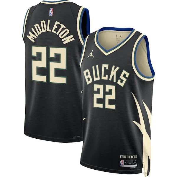 Splendido Robusto Khris Middleton Milwaukee Bucks Jordan Brand Unisex Swingman Jersey Statement Edition Black