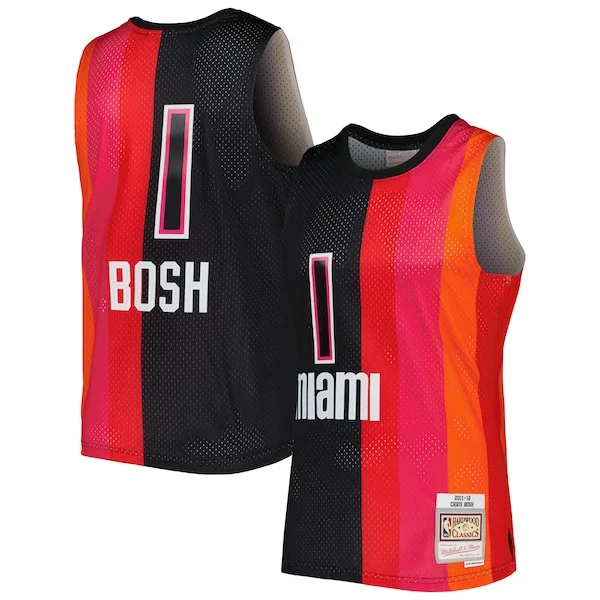 Stupendo Chris Bosh Miami Heat Hardwood Classics 2011/12 Split Swingman Jersey Black/Red