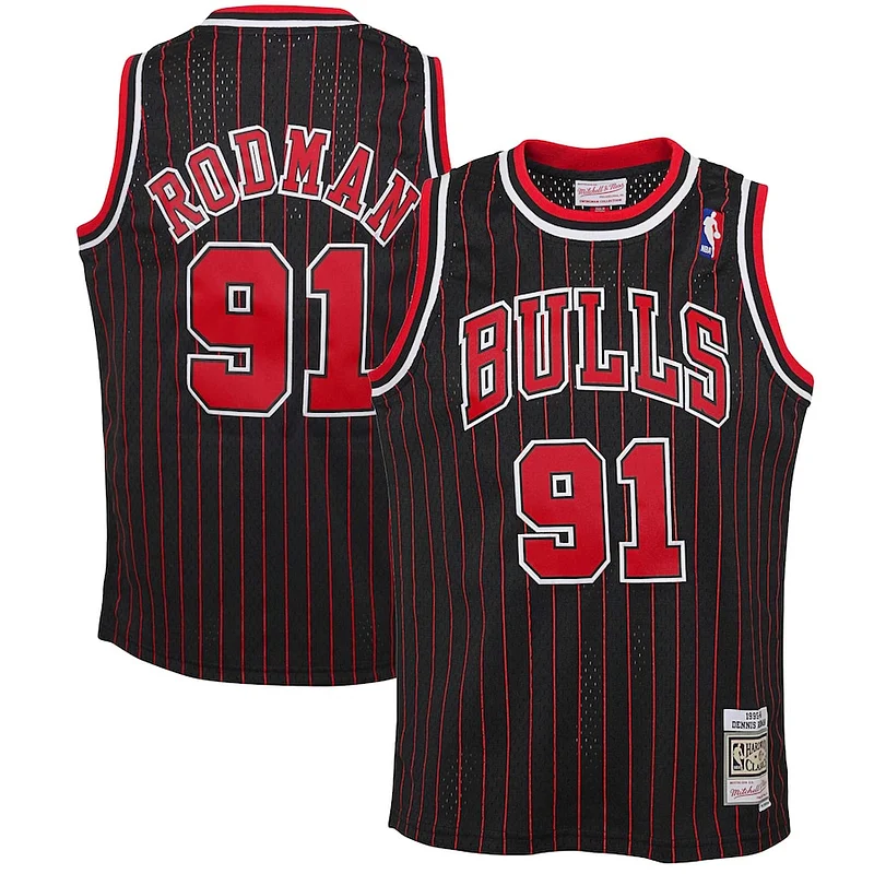 Fascinante Trendy Raffinato Dennis Rodman Chicago Bulls Youth 1995/96 Hardwood Classics Swingman Jersey Black