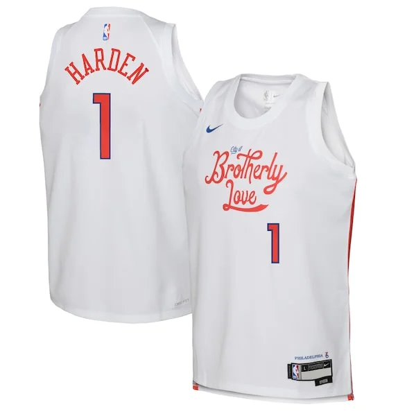 Stupendo James Harden Philadelphia 76ers Nike Youth 2022/23 Swingman Jersey City Edition White