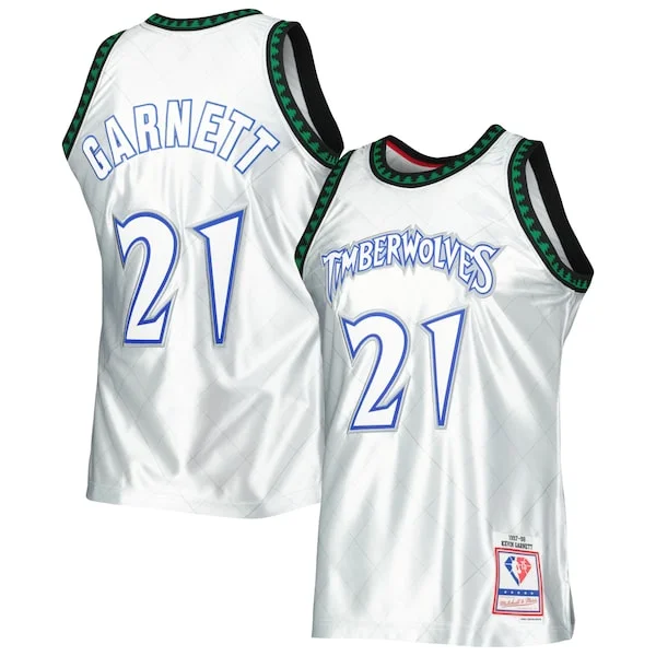 Stupendo Kevin Garnett Minnesota Timberwolves 1997/98 Hardwood Classics 75th Anniversary Swingman Jersey Platinum