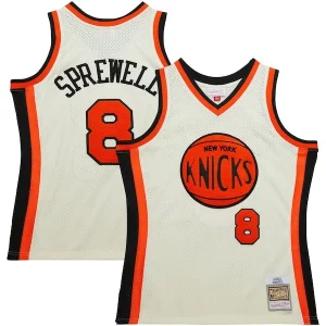 Stupendo Latrell Sprewell New York Knicks Chainstitch Swingman Jersey Cream