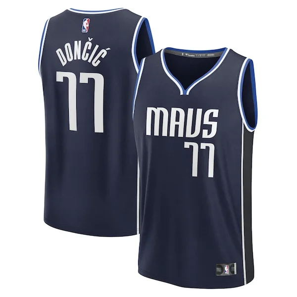 Stupendo Meraviglioso Delizioso Luka Dončić Dallas Mavericks Men's Fast Break Player Jersey Statement Edition Navy