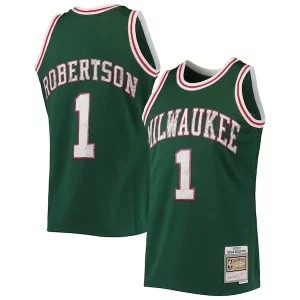 Stupendo Oscar Robertson Milwaukee Bucks 1996/97 Hardwood Classics NBA 75th Anniversary Diamond Swingman Jersey Green