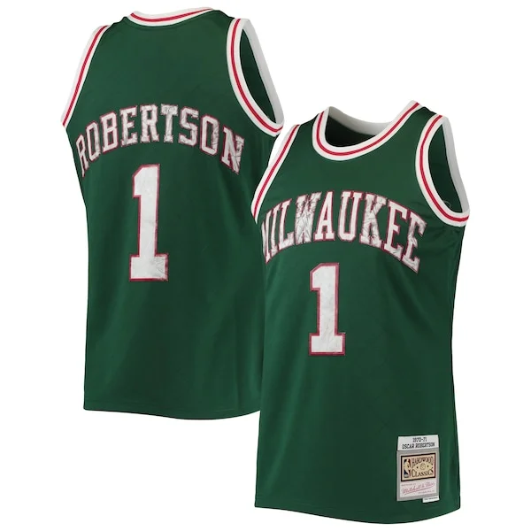 Stupendo Oscar Robertson Milwaukee Bucks 1996/97 Hardwood Classics NBA 75th Anniversary Diamond Swingman Jersey Green