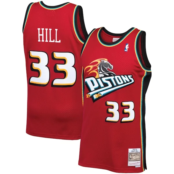 Stupendo Prestigioso Bellissimo Grant Hill Detroit Pistons 1999/00 Hardwood Classics Swingman Jersey Red
