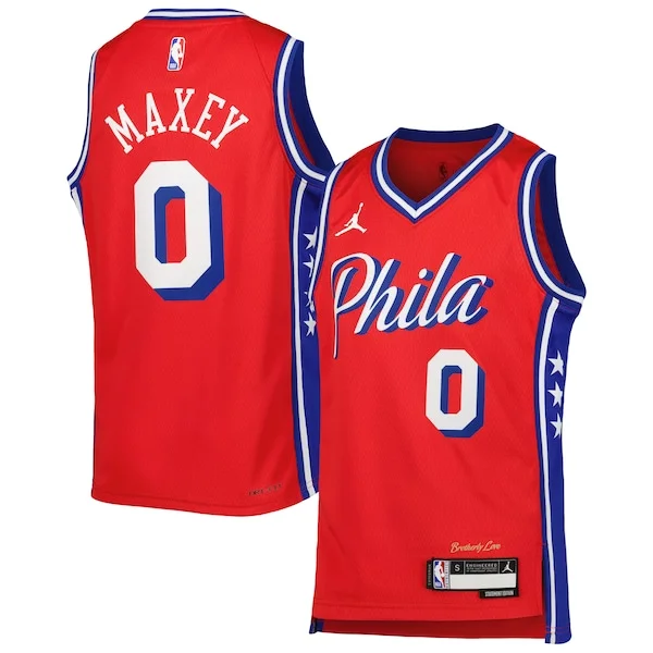 Stupendo Robusto Incantevole Tyrese Maxey Philadelphia 76ers Jordan Brand Youth Swingman Jersey Statement Edition Red