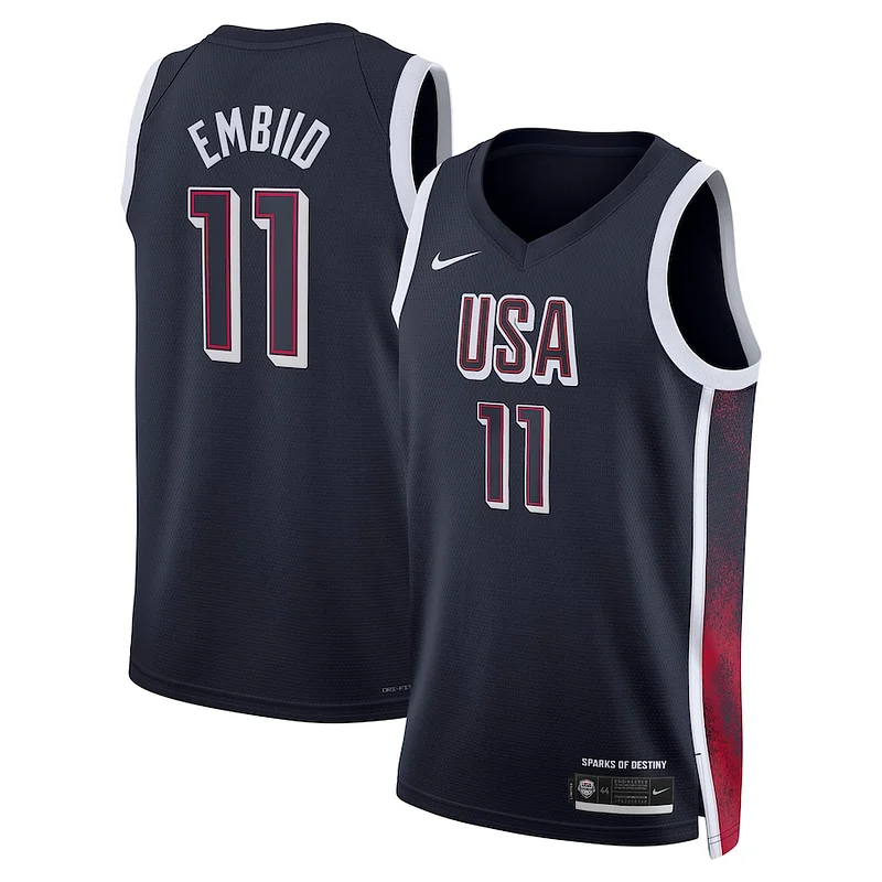 Splendido Joel Embiid Unisex Nike Men's USA Basketball 2024 Swingman Player Jersey Navy