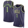 Stupendo Versatile Zion Williamson New Orleans Pelicans Nike Unisex 2024/25 Swingman Player Jersey City Edition Purple
