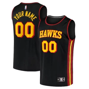 Trendy Attraente Meraviglioso Atlanta Hawks Youth Custom Fast Break Replica Jersey Black Statement Edition