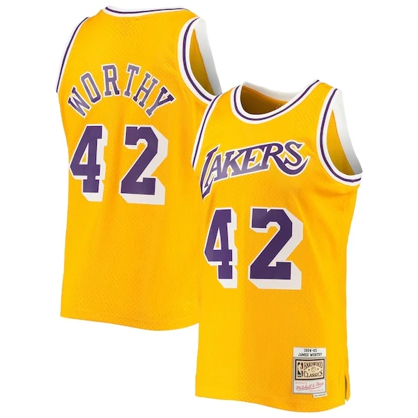 Trendy Carino James Worthy Los Angeles Lakers 1984/85 Hardwood Classics Swingman Jersey Gold