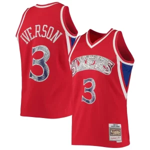Trendy Delizioso Fascinante Allen Iverson Philadelphia 76ers 1996/97 Hardwood Classics NBA 75th Anniversary Diamond Swingman Jersey Red